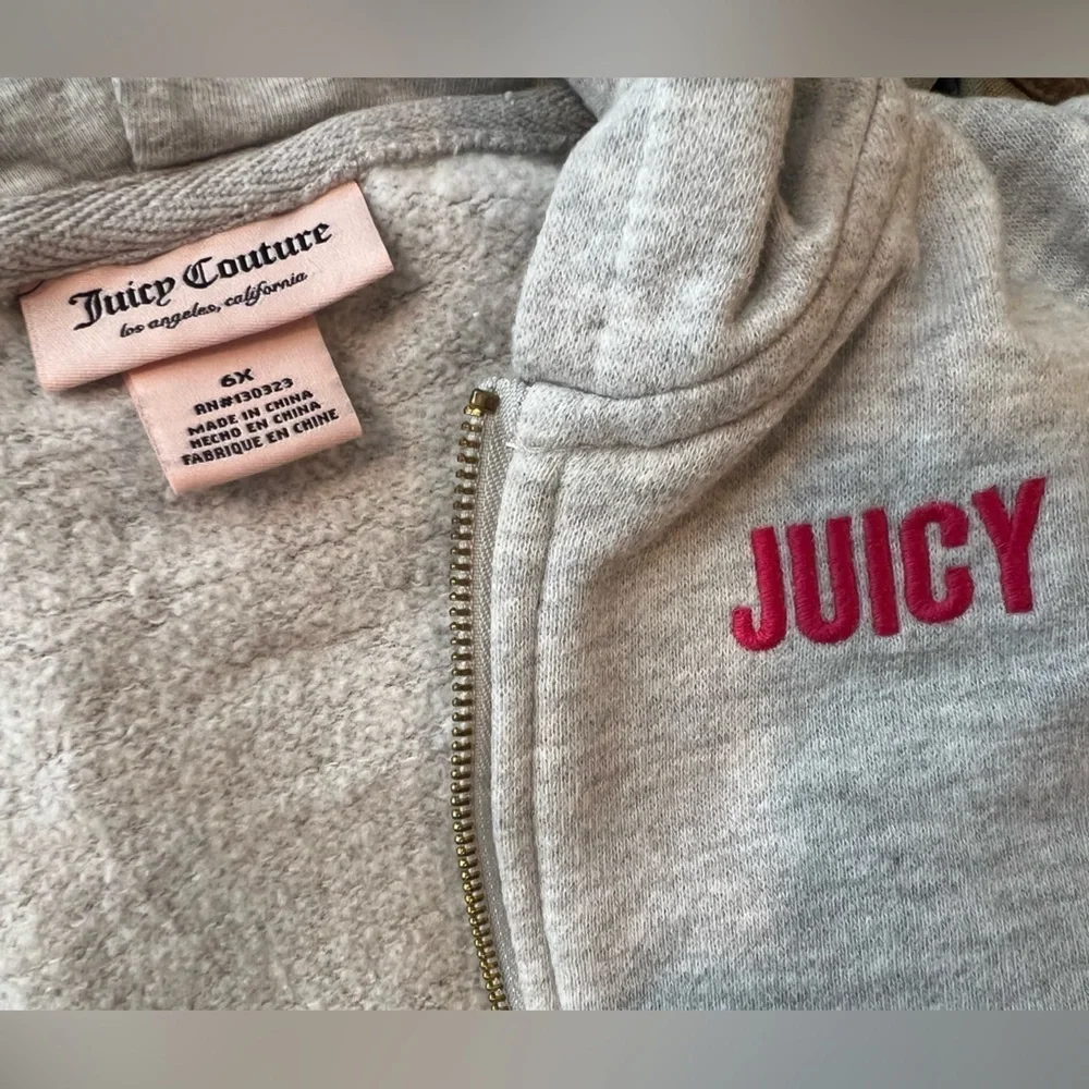 Juicy Couture girls Grey Hoodie sweatshirt /size 6X